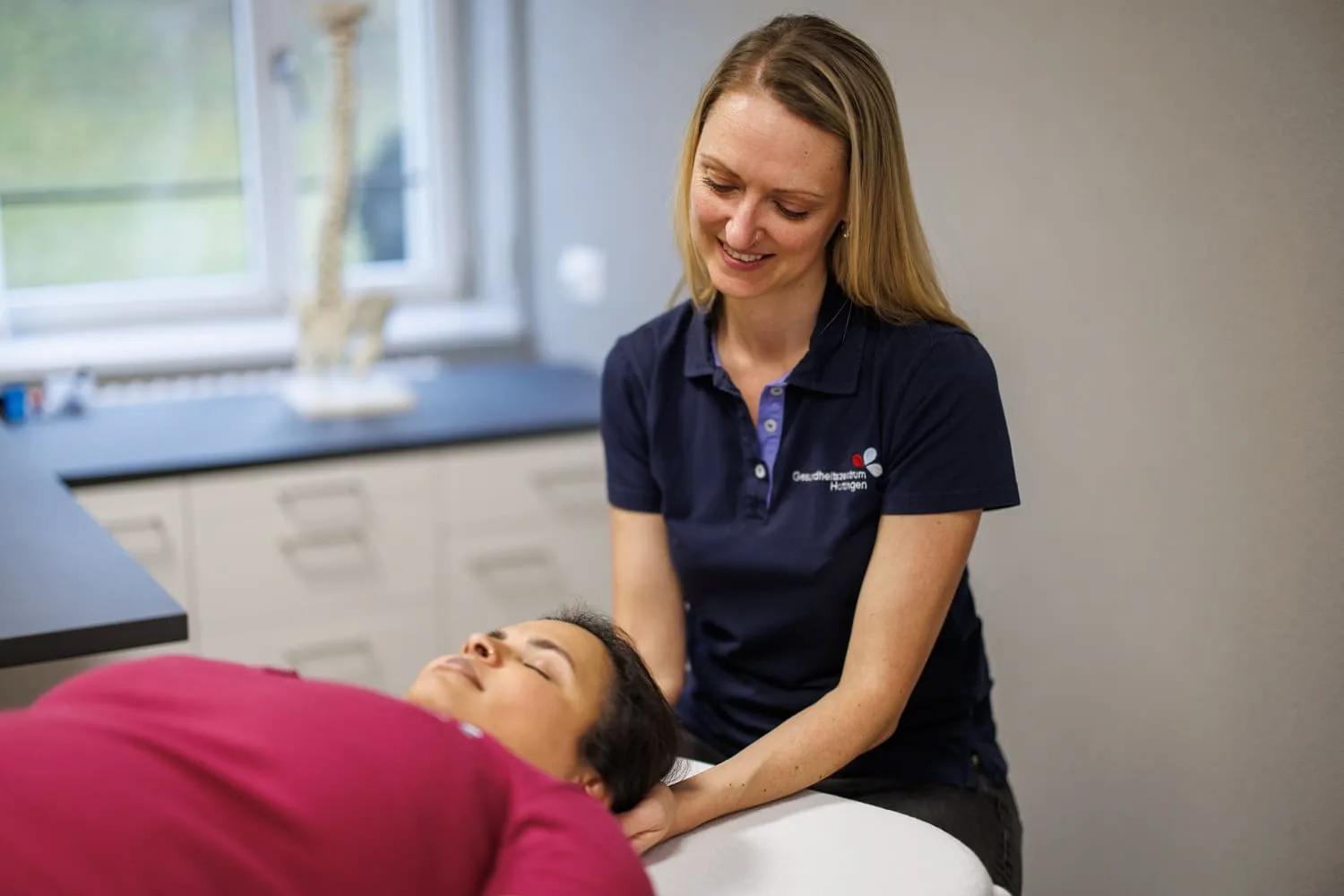 Melanie Seifert during a craniosacral therapy session